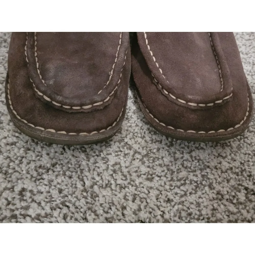 Margaritaville Brown Leather‎ Suede Boat Shoes Slip on Loafers Size 10 Mens